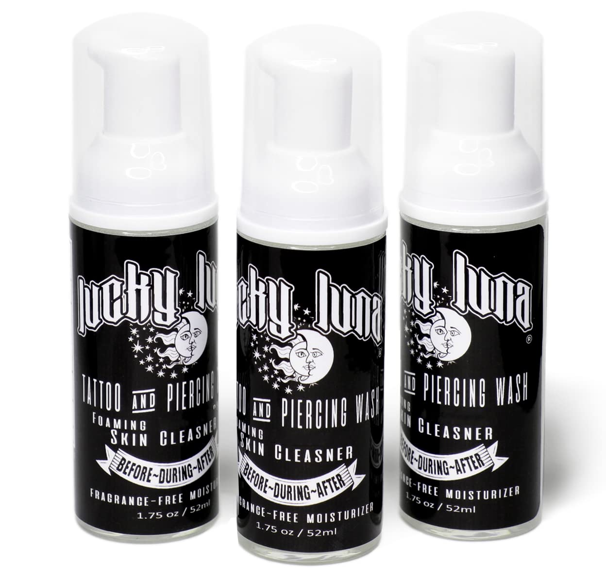 LuckyLuna Foaming Tattoo & Piercing Wash, Green Soap Replacement, All Purpose Moisturizing Wash for Artist Application + Aftercare, 1 unit of 1.75oz Beauty & Personal Care LuckyLuna