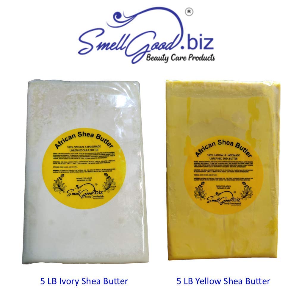 SmellGood Raw Unrefined Ivory Shea Butter TOP GRADE Ghana 10 LBS Beauty & Personal Care SmellGood