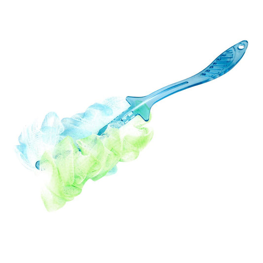 Ruilogod Plastic Long Handle Bath Brush Mesh Nylon Back Scrubber Green Blue (id: 3fd 1e1 365 481 982 Beauty and Personal Care Ruilogod