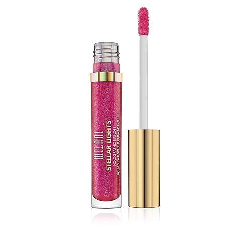 Milani Stellar Lights Holographic Lip Gloss - 05 Fluorescent Fuchsia (0.12 Fl oz / 3.6 ml) Beauty & Personal Care Milani