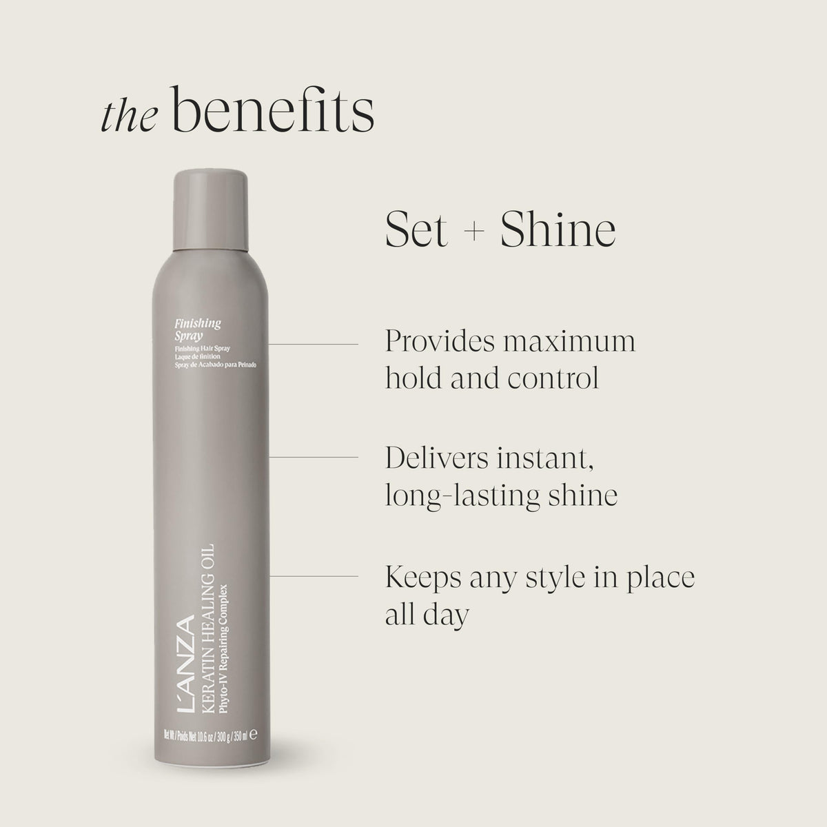 L'ANZA Keratin Healing Oil Finishing Spray For Hair Strong Flexible Hold, Humidity Resistant, Adds Lustrous Shine, Brushable, Heat Protection, Color Beauty & Personal Care L’ANZA