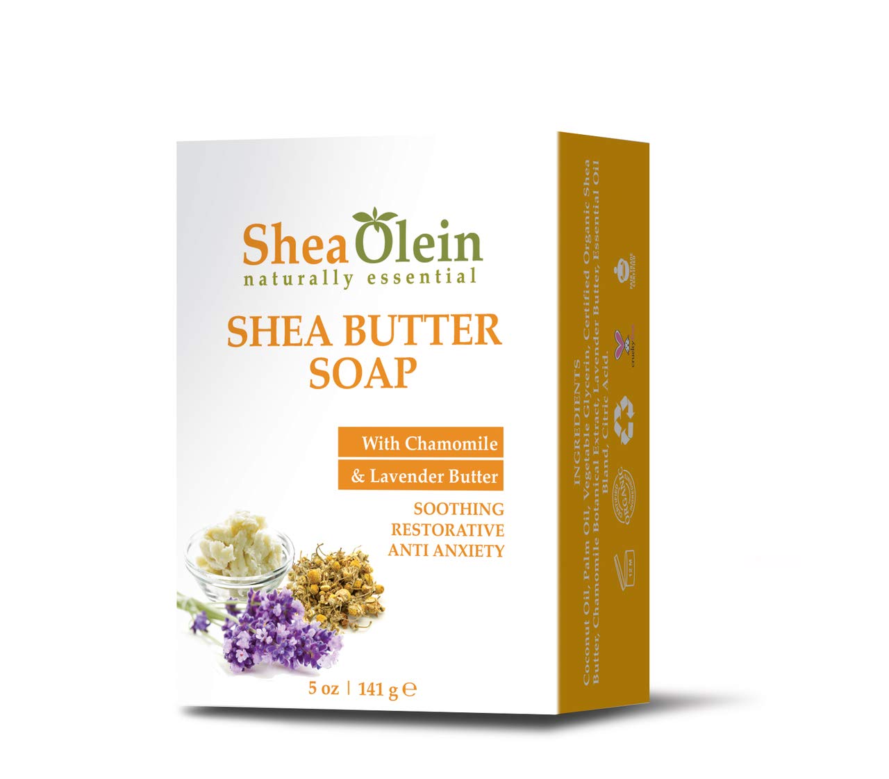 Shea Butter Soap with Chamomile & Lavender Flower Beauty & Personal Care SheaOlein Naturally Essential