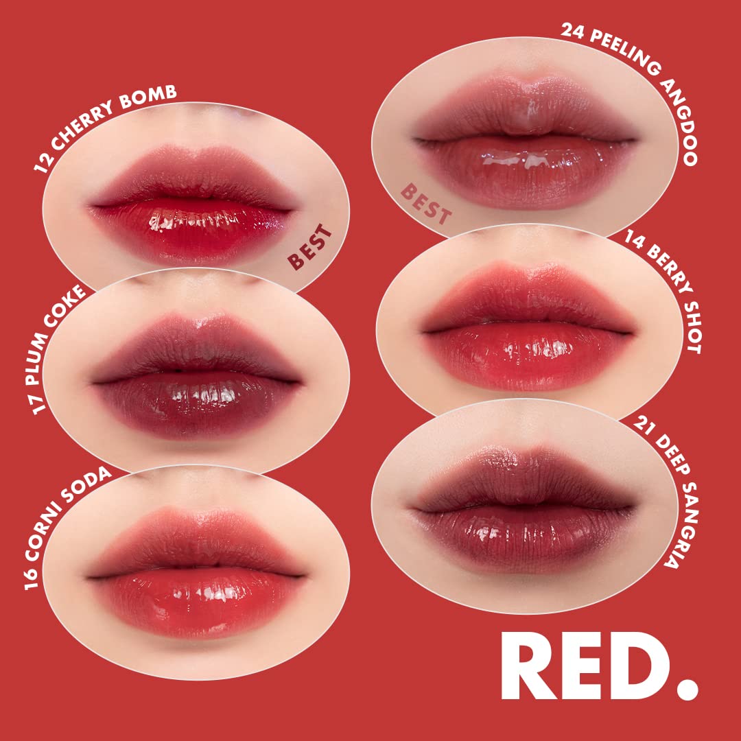 rom&nd Juicy Lasting Tint #12 Cherry Bomb - K-Beauty Vibrant Red Lip Stain for Pure, Glossy, Long-Lasting Hydration & Effortless Natural Radiance Beauty and Personal Care rom&nd
