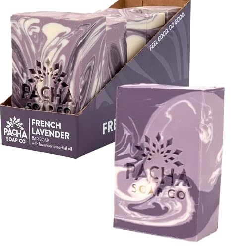 Pacha Soap Co. Bar Soap - French Lavender Scent, Handcrafted Bar Soap with Clean Essential Oils, Moisturizing, Calming Scented Soap for Face, Hands Beauty & Personal Care Pacha Soap Co