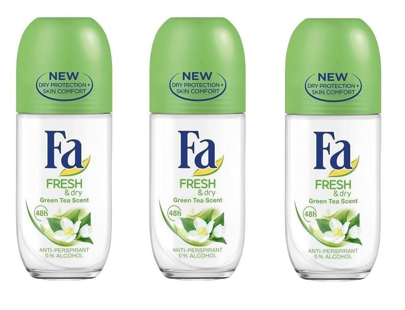 (Pack of 3 Bottles) Fa Fresh & Dry Green Tea Scent Women's Roll On Anti-perspirant Deodorant (Pack of 3 Bottles, 1.7oz / 50ml Each Bottle) Beauty and Personal Care Abercrombie & Fitch
