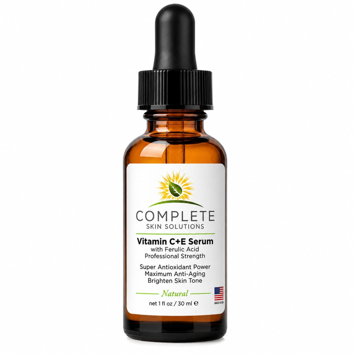 Complete Skin Solutions Natural Vitamin C E Serum with Ferulic Acid 1 oz Beauty & Personal Care COMPLETE SKIN SOLUTIONS