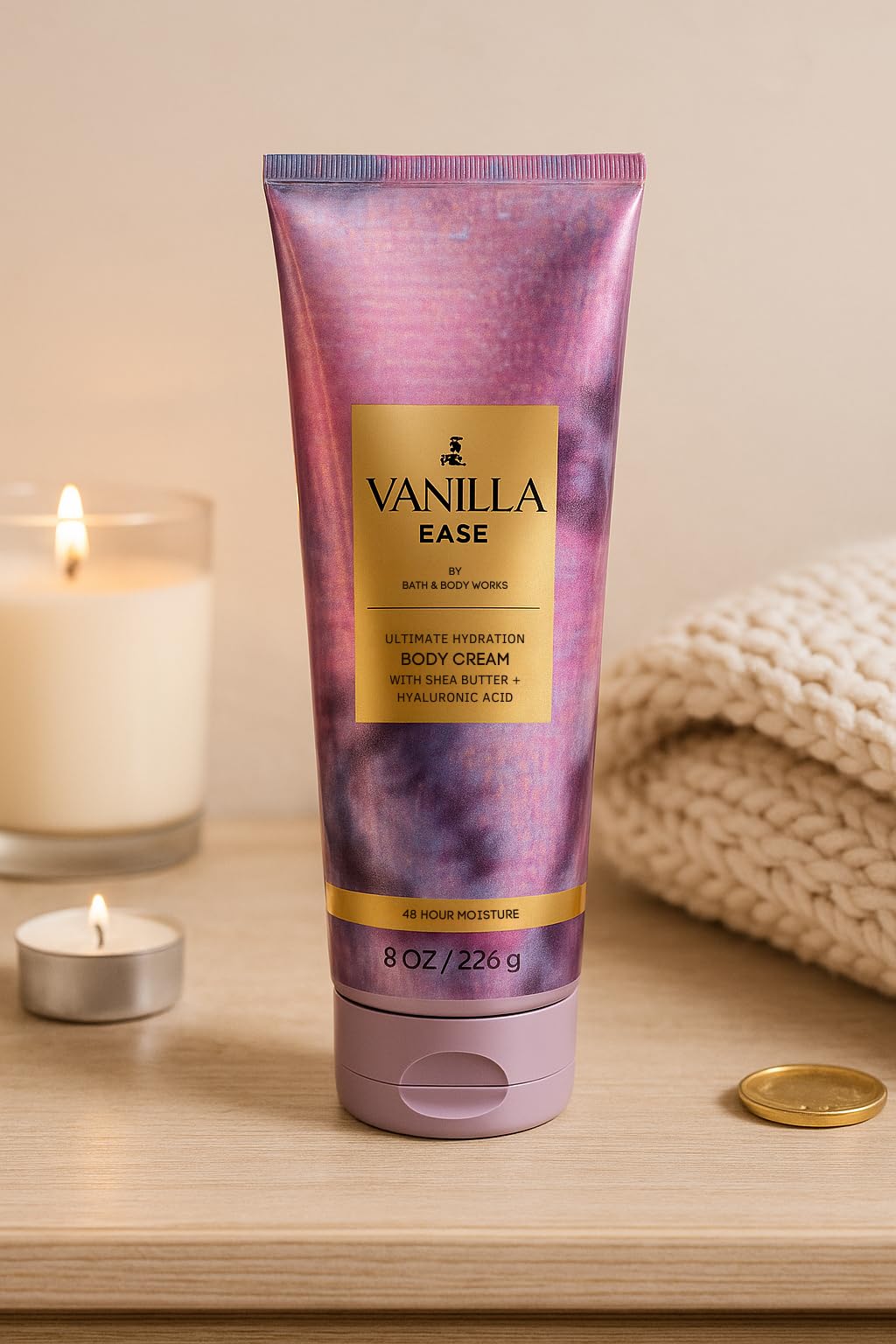 Bath & Body Works Vanilla Ease Ultimate Hydration Body Cream, 8 oz / 226 g - Aloe, Shea Butter, Cocoa Butter, 24-Hour Moisture (1) Beauty & Personal Care Bath & Body Works