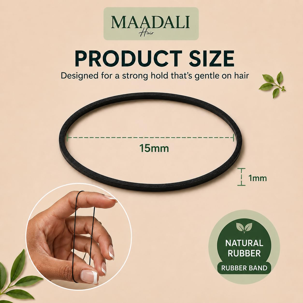 300 Black Hair Ties - Small Strong Rubber Bands for Thick, Curly & Afro Hair, Braids, Ponytails & Protective Styles - No Breakage Hair Elastics bands Beauty and Personal Care MAADALI
