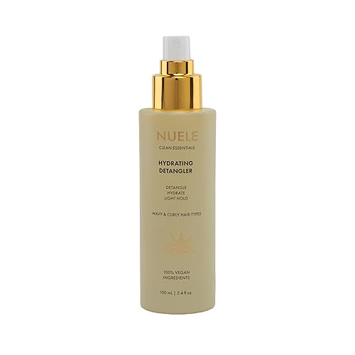Nuele Clean Essentials Hydrating Detangler | Detangle, Hydrate, Light Hold | Wavy & Curly Hair Types | 100% Vegan Ingredients | 3.4 Fl Oz Beauty & Personal Care Nuele Hair