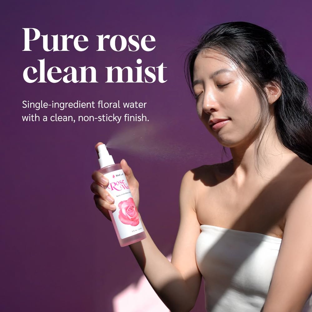 Well's Oil Rosewater Face & Hair Mist Spray (8 fl oz / 236 mL) | Floral Rosewater Hydrosol | Alcohol-Free Beauty & Personal Care Well's Oil