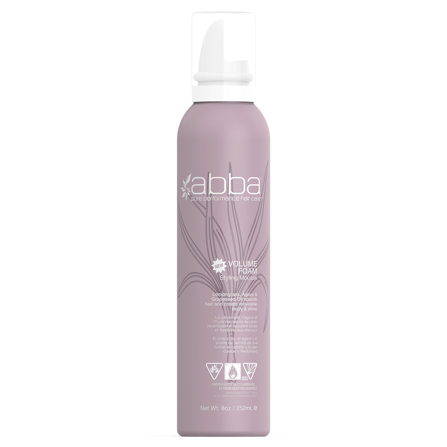 ABBA - Pure Volume Foam Styling Mousse - Grapefruit & Lemongrass, 8 fl oz Beauty & Personal Care ABBA