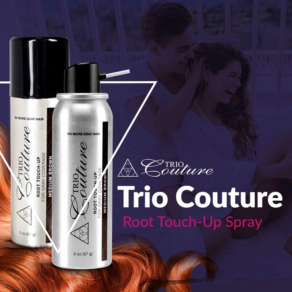 Trio Couture Hair Root Touch Up - Gray Concealer Spray, 2 oz (Black) Beauty & Personal Care TRIO COUTURE