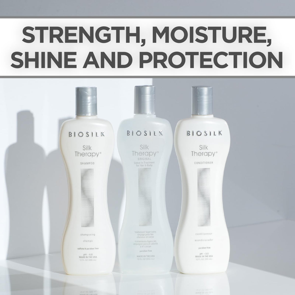 BioSilk 3-Piece Silk Therapy Kit, Shampoo, Conditioner & Serum for Healthy, Shiny, Manageable Hair, Sulfate-Free, Paraben-Free, Cruelty-Free, 12 Oz Beauty & Personal Care BioSilk