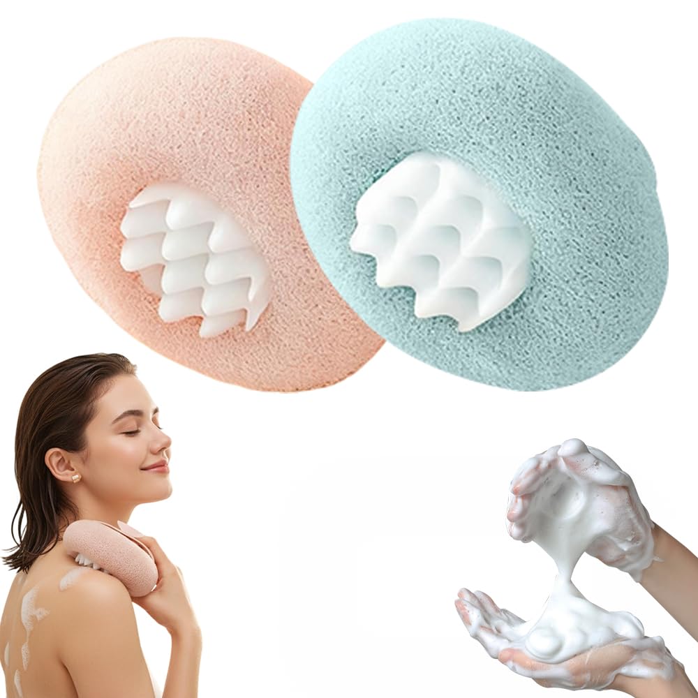 Super Soft Sunflower Suction Cup Bath Ball, 2-in-1 Sponge Mesh Pouf Shower Ball with Finger Rings, Exfoliating Bath Sponge Cleaning Brush, Sponge Mesh Beauty and Personal Care YTXOX