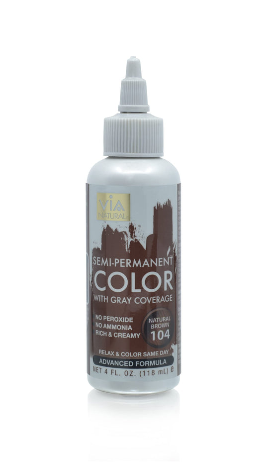 Via Natural Semi-Permanent Hair Color, 4oz - Natural Brown #104 Beauty & Personal Care Via Natural