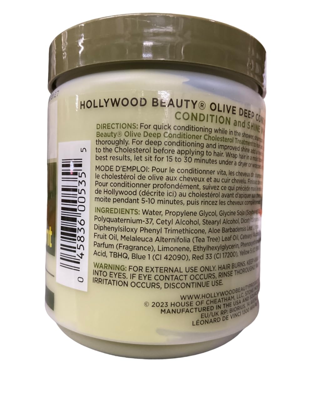 Set of 4 Hollywood Beauty Olive Cholesterol 20 oz. Jar bundled by Maven Gifts Beauty & Personal Care Hollywood Beauty