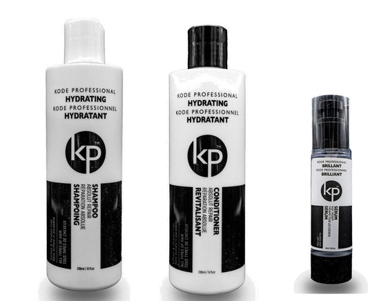 3pc Hydrating Serum Bundle: Kode Professional Hydrating Shampoo, Hydrating Conditioner and 50ml Brilliant Serum (8oz Serum) Beauty & Personal Care Belle of Hope Mara Ray
