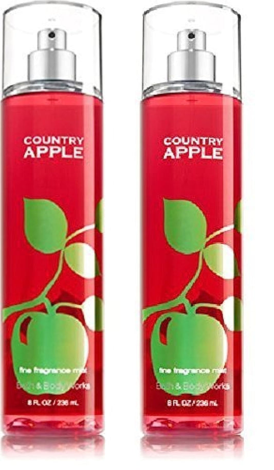 Bath and Body Works (2) Country Apple Fine Fragrance Mists-8 oz. Bottles Beauty & Personal Care Bath & Body Works