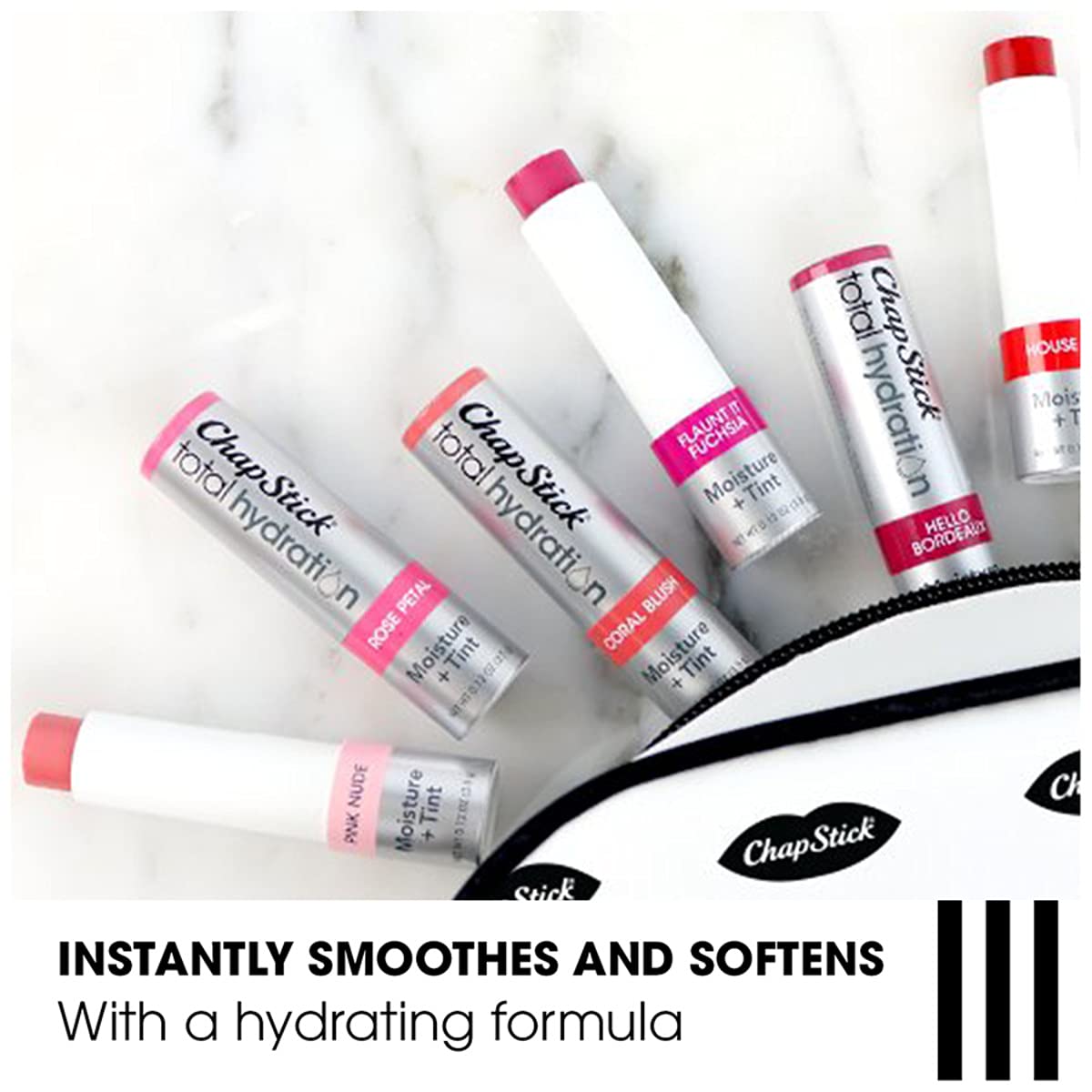 ChapStick Total Hydration Moisture + Tint Coral Blush Tinted Lip Balm Tube, Tinted Moisturizer - 0.12 Oz Beauty & Personal Care ChapStick