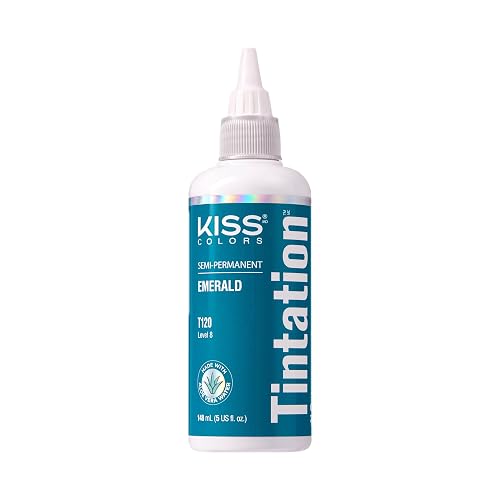 Red by Kiss Tintation Semi-Permanent Hair Color, Aloe Vera Water Based, Argan Oil, Olive Oil, Collagen & Keratin, Long-Lasting Color Dye (Emerald, 5 Beauty & Personal Care Red By Kiss