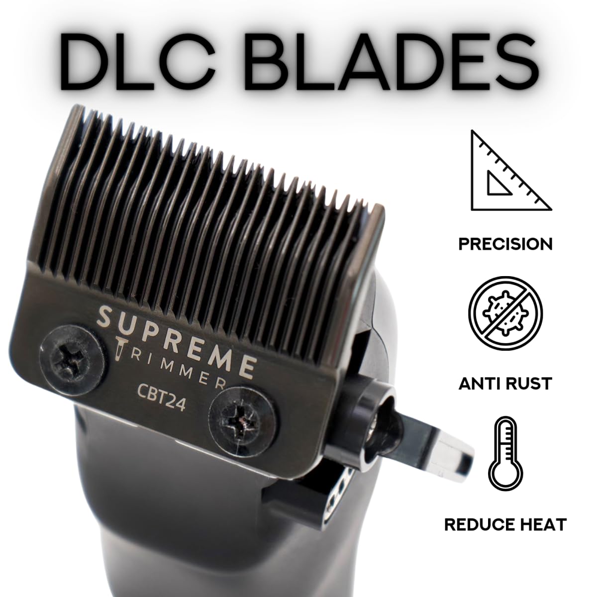 Supreme Trimmer Darkstar 72 Clipper with Magnetic Vector Motor - 180 Min Run Time, 9000 RPM Barber Hair Clipper - Low Noise, Professional Clipper DLC Beauty and Personal Care Supreme Trimmer