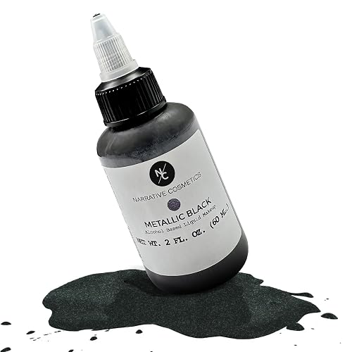 Narrative Cosmetics Metallic Alcohol Airbrush Paints - 2 fl oz, Skin Safe, Quick Dry, Waterproof, Sweatproof, Transferproof Liquid Makeup Beauty & Personal Care Narrative Cosmetics