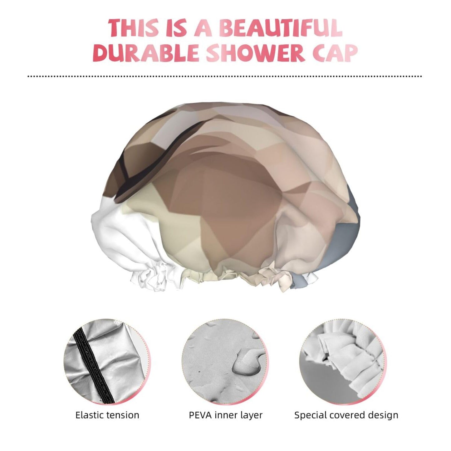 Alpaca avatar Shower Cap for Women Men Large Reusable Shower Bonnet Double-Layer Waterproof Bath Caps Elastic Band Hair Hat for All Hairstyles Beauty and Personal Care BWLHJKE