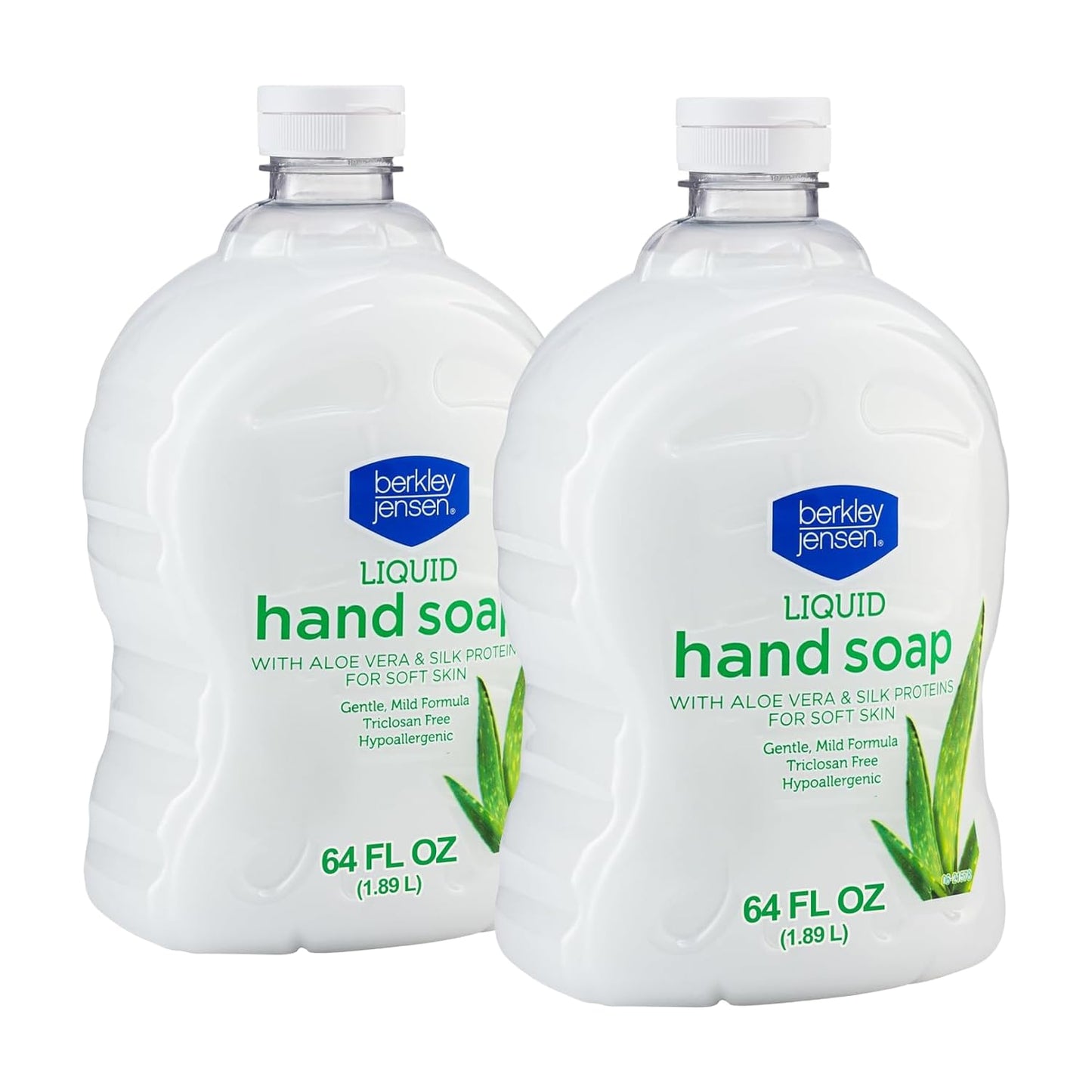 Berkley Jensen Liquid Hand Soap Refills with Aloe Vera - 64 oz Bottle (Pack of 2) - Hypoallergenic Scented Hand Wash with Silk Protein for Soft Hands Beauty & Personal Care berkley jensen