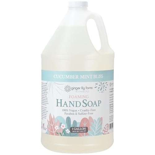 Ginger Lily Farms Botanicals All-Purpose Foaming Hand Soap Refill, 100% Vegan & Cruelty-Free, Cucumber Mint Bliss Scent, 1 Gallon (128 fl oz) Beauty & Personal Care Ginger Lily Farms