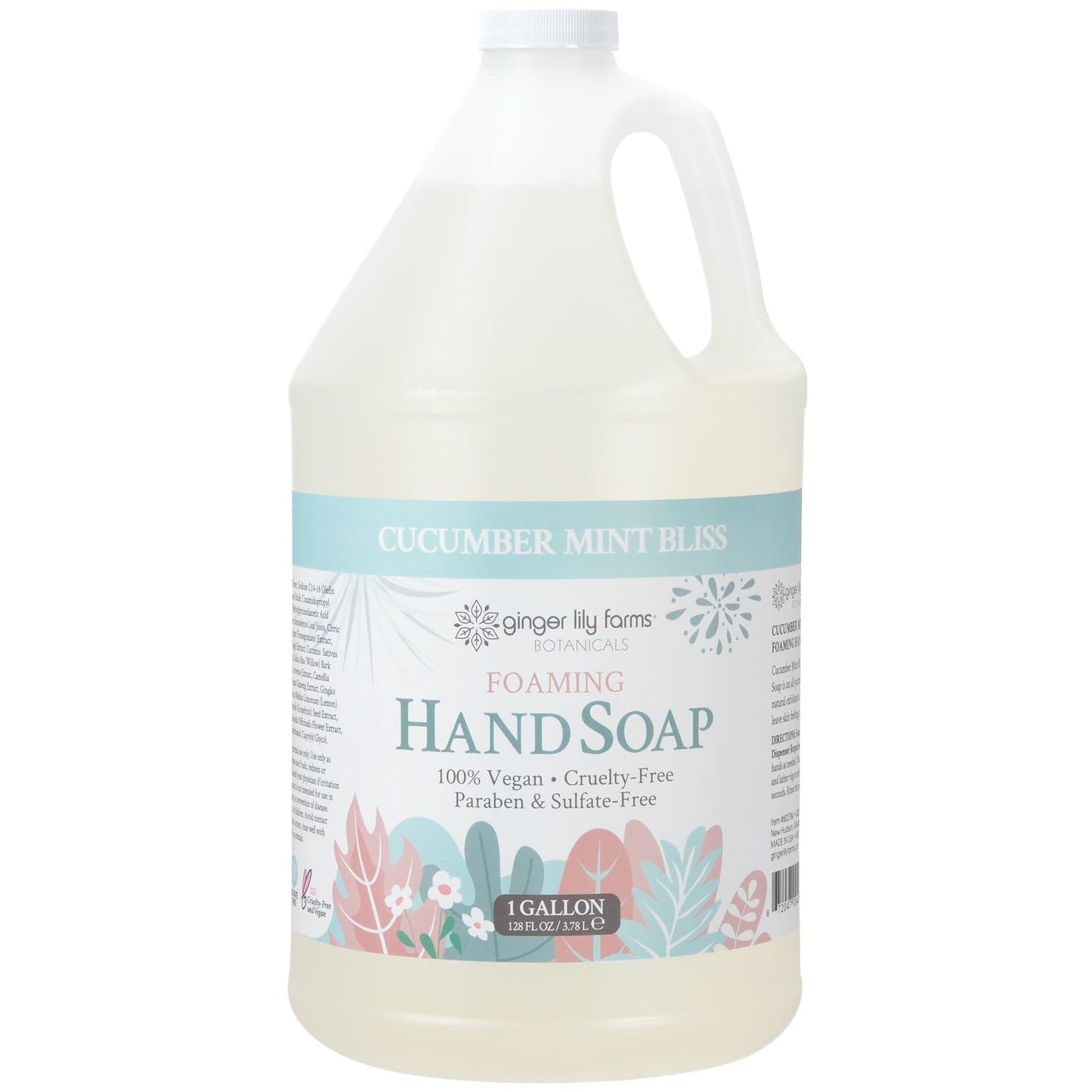 Ginger Lily Farms Botanicals All-Purpose Foaming Hand Soap Refill, 100% Vegan & Cruelty-Free, Cucumber Mint Bliss Scent, 1 Gallon (128 fl oz) Beauty & Personal Care Ginger Lily Farms