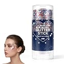 4th of July Glitter Stick, Patriotic Red White and Blue Face Hair Body Glitter Stick, 4th of July Outfits for Women Men, Sparkling Glitter Makeup Beauty & Personal Care TAQIYEZ