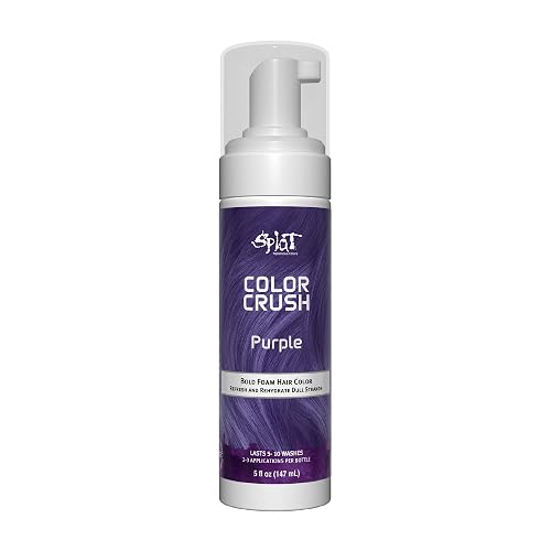 Splat Color Crush Bold Foam Hair Color, Purple, 5 oz., Refresh Vivid Colors in Just 10 Minutes, Lasts Up to 10 Washes, Buildable Foam Hair Product Beauty & Personal Care Splat