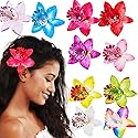BARTOSI Flower Hair Clips Hawaiian Floral Hair Clip Tropical Beach Hair Accessories for Women and Girls (Pack of 9) Beauty & Personal Care BARTOSI