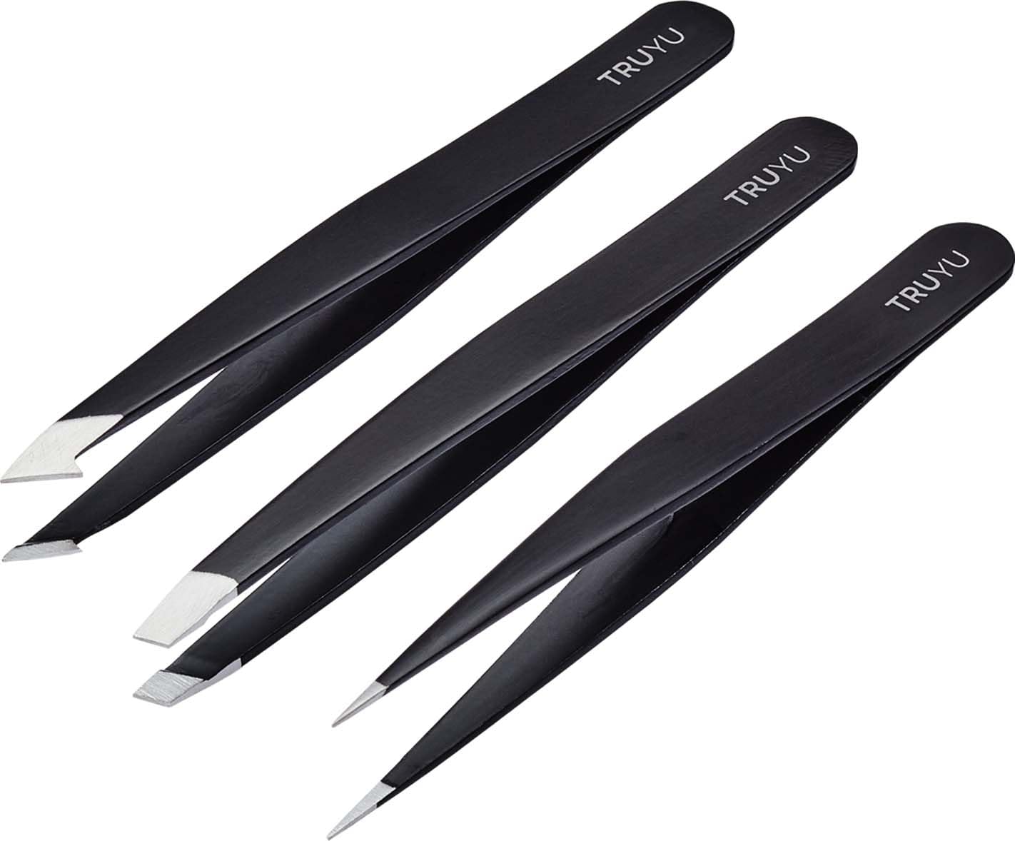 Truyu Tweezer Trio - Includes Full Slant Tweezer, Point Tweezer and Combo Tweezer Beauty and Personal Care Truyu