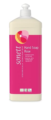 Sonett Organic Rose Hand Soap 1 Litre Body Care Suitable for Hands, Face and Body (1 Count) Certified Organically Grown Beauty & Personal Care Sonett
