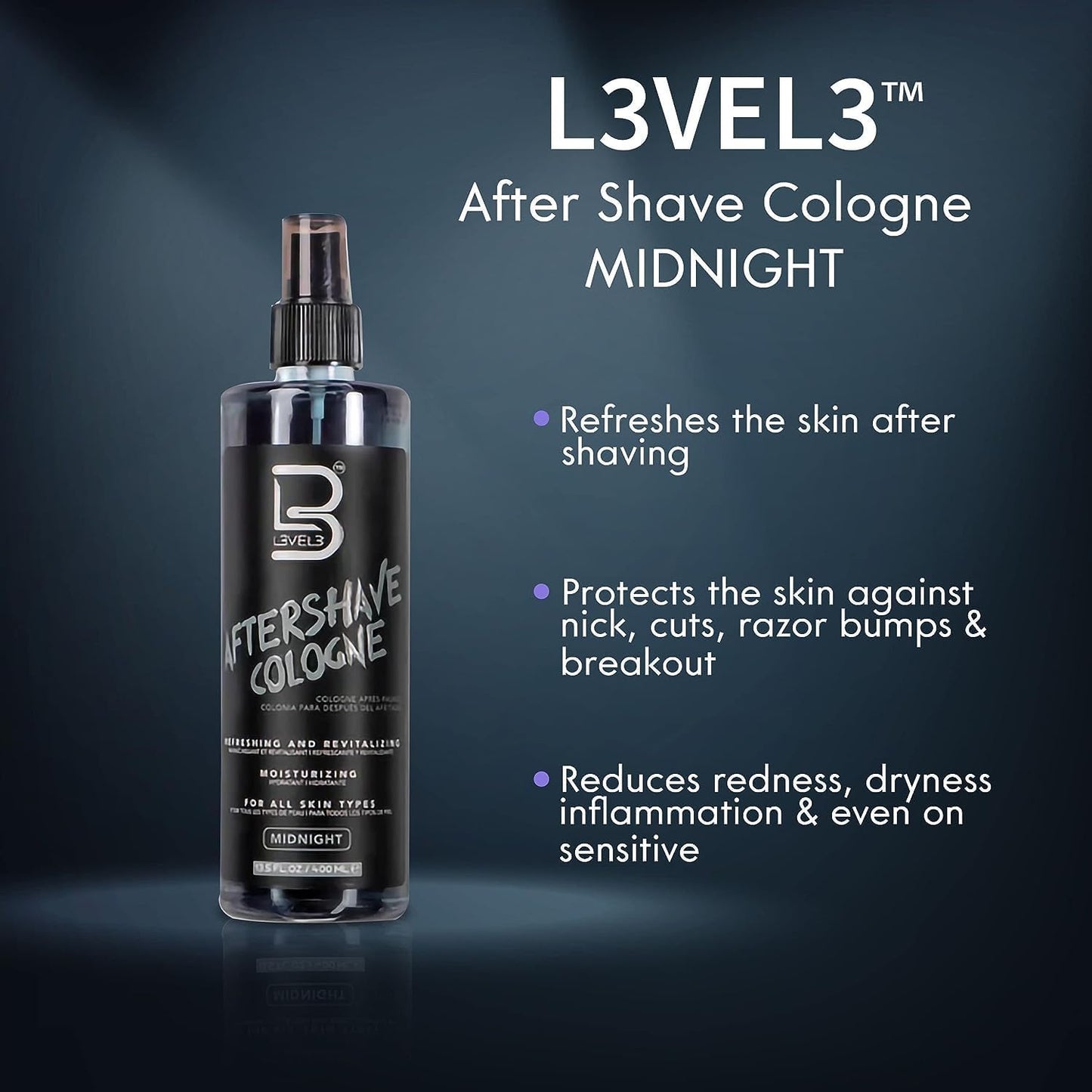 L3 Level 3 After Shave Spray Cologne - Softens Skin - Refreshes and Relieves Face and Skin - Moisturizing Formula Level Three After Shaving Beauty and Personal Care L3