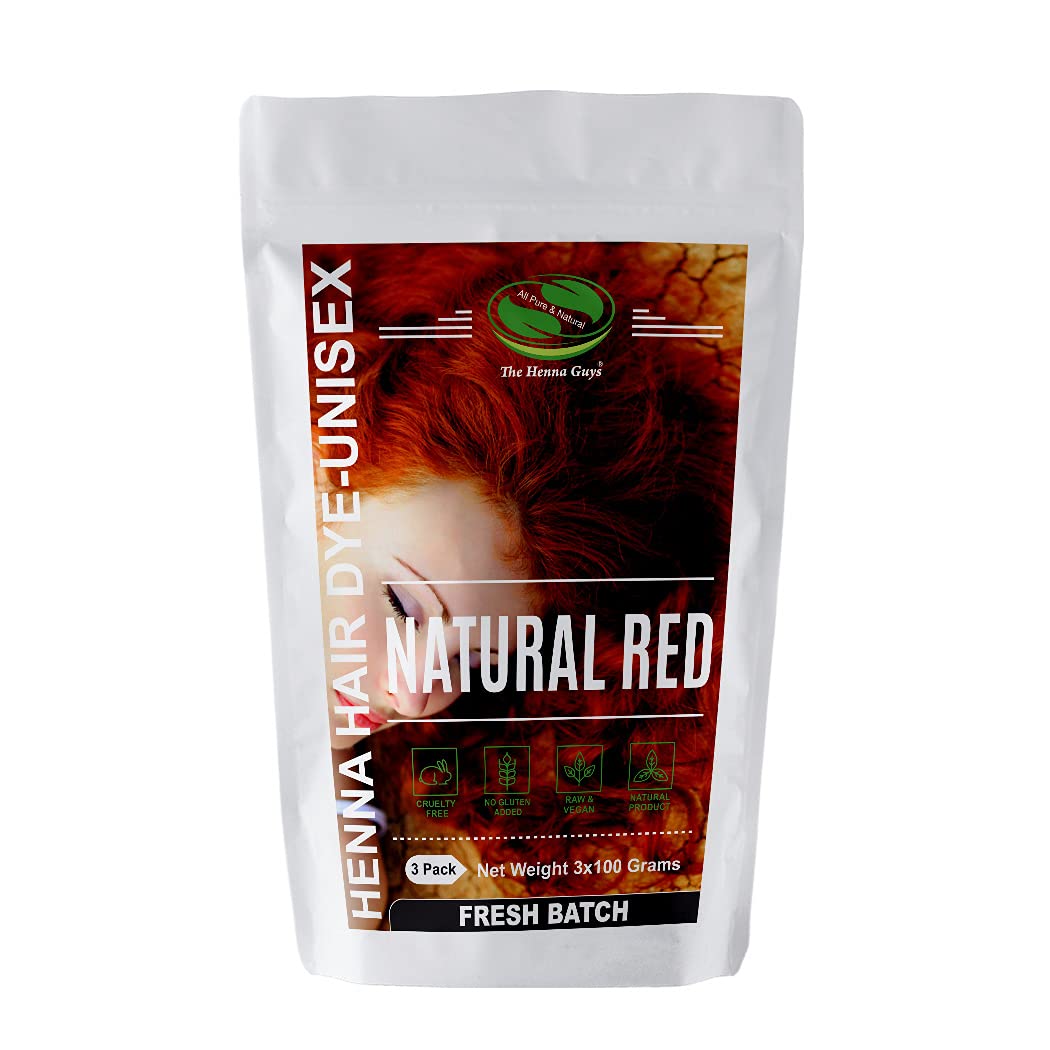 3 Packs Of Natural Red Henna Hair & Beard Color/Dye 100 Grams - Natural Hair Color, Plant-based Hair Dye - The Henna Guys Beauty & Personal Care The Henna Guys