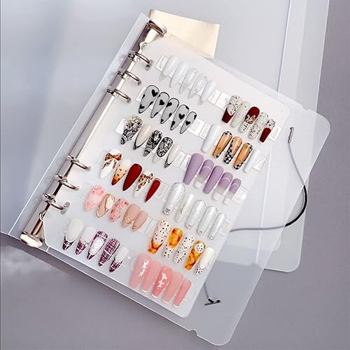 Press On Nail Organizer,Press On Nail Packaging,Removable Loose-Leaf Storage Book for Fake Nail,Nail Display (A5(9.05 * 7.08 * 1.37inch) Beauty & Personal Care Rikolto