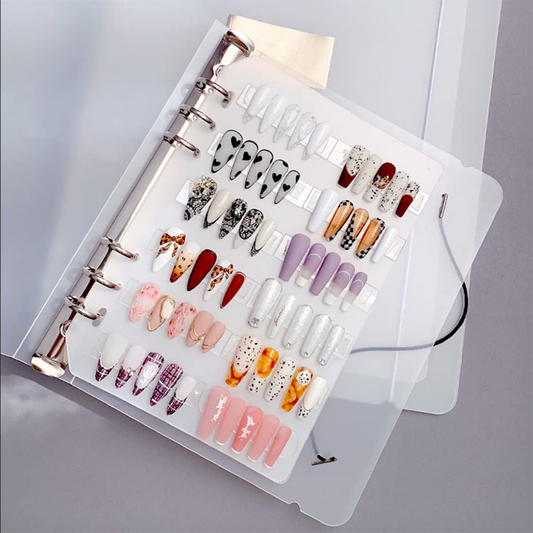 Press On Nail Organizer,Press On Nail Packaging,Removable Loose-Leaf Storage Book for Fake Nail,Nail Display (A5(9.05 * 7.08 * 1.37inch) Beauty & Personal Care Rikolto