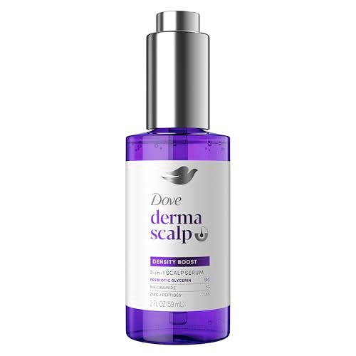 Dove Derma Scalp Density Boost 3-in-1 Scalp Serum 1 ct With Prebiotic Glycerin, Zinc + Peptides, and Niacinamide For Breakage And Hair Thinning 2 oz Beauty and Personal Care Dove Default Title