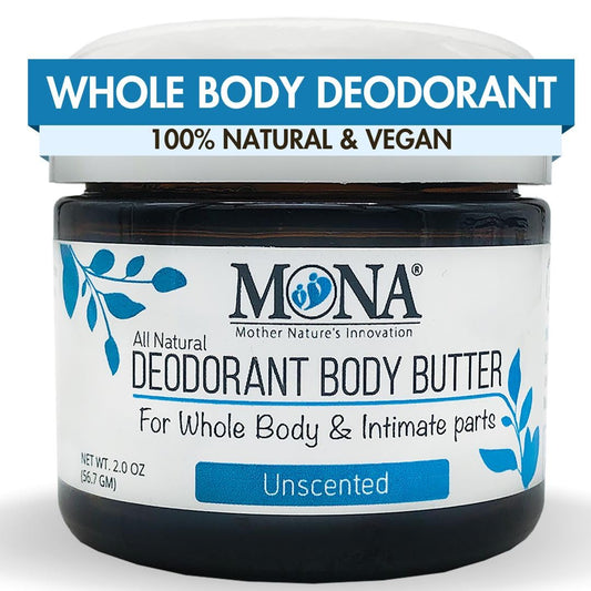 MONA UNSCENTED All Natural Deodorant for Whole Body & Intimate Parts - Hypoallergenic for Women & Men with Sensitive skin - No Aluminum, Baking Soda Beauty and Personal Care MONA