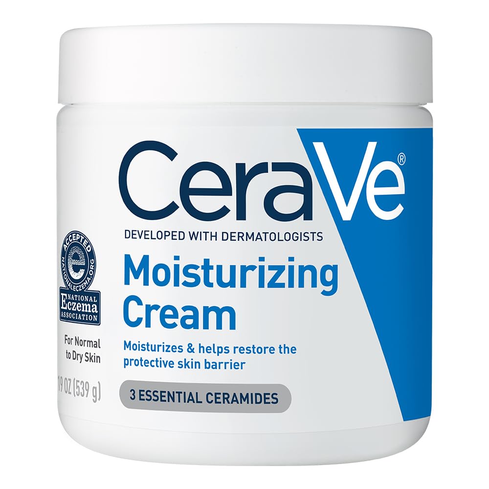 CeraVe Moisturizing Cream, Body and Face Moisturizer for Dry Skin, Body Cream with Hyaluronic Acid and Ceramides, Daily Moisturizer, Oil-Free Beauty and Personal Care CeraVe