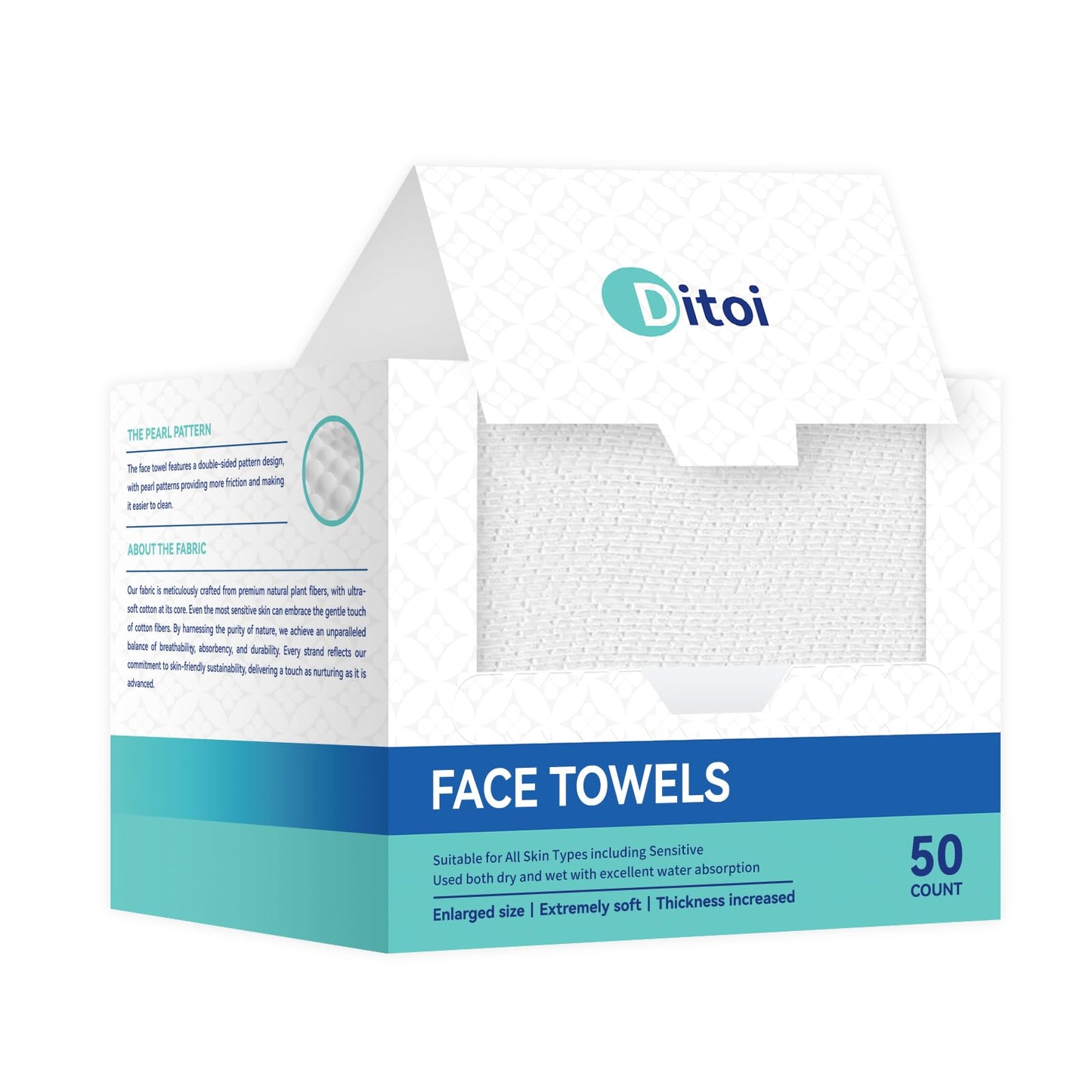 Ditoi Disposable Face Towels XXL, Soft Deep-Cleansing Face cloths,50 Count Beauty and Personal Care Ditoi