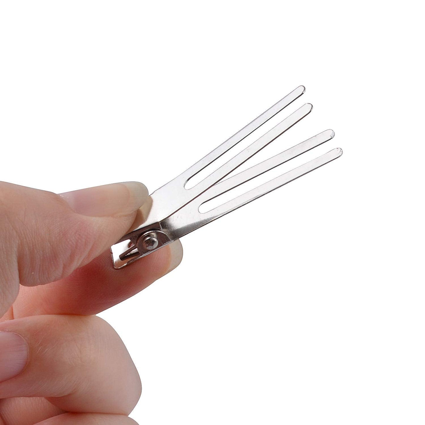 Hendevl 100 Pieces 1.8 Inches Double Prong Pin Curl Hair Clips Metal Alligator Clips Silver Hairpins for Hair Extensions Beauty & Personal Care Hendevl