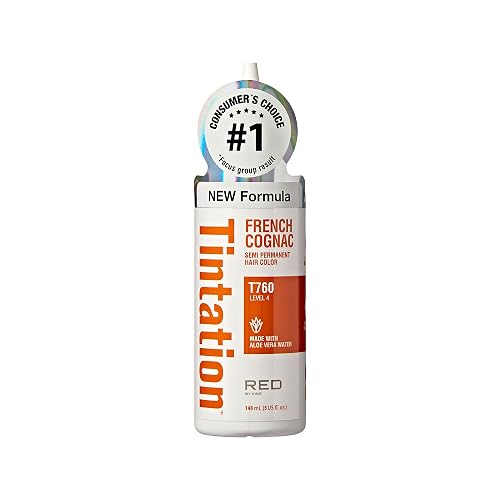 Red by Kiss Tintation Semi-Permanent Hair Color, Aloe Vera Water Based, Argan Oil, Olive Oil, Collagen & Keratin, Long-Lasting Color Dye (French Beauty & Personal Care Red by Kiss