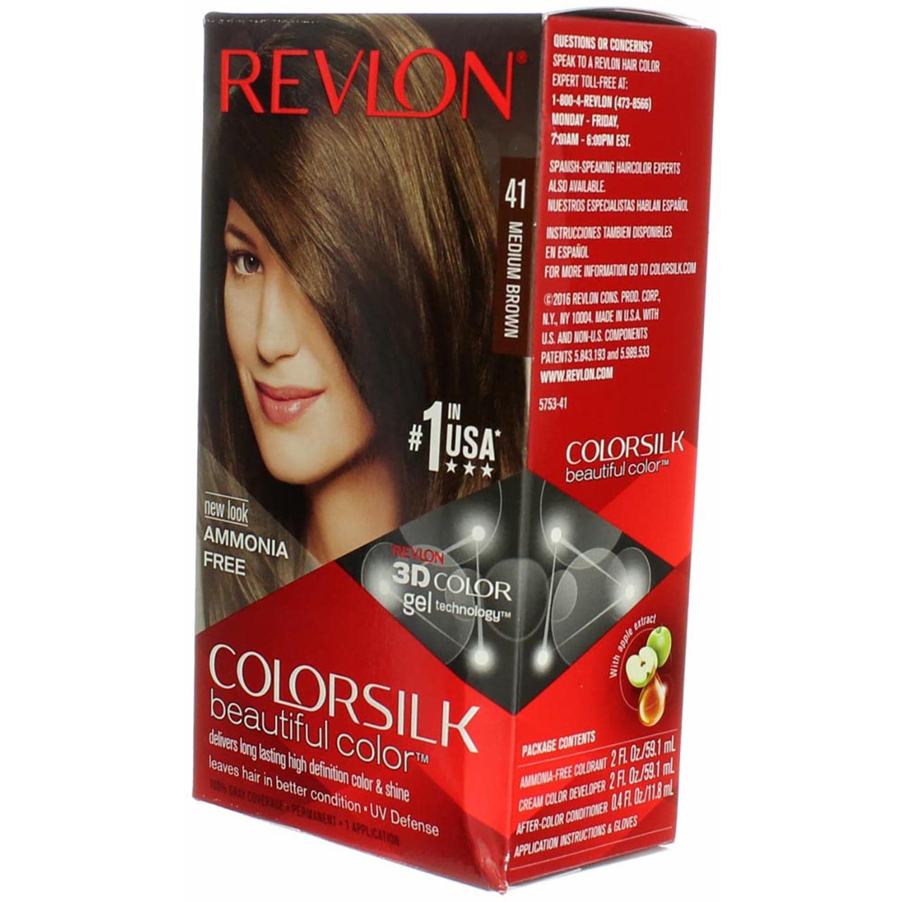 Revlon ColorSilk Beautiful Color 41 Medium Brown 1 ea (Pack of 3) Beauty & Personal Care REVLON