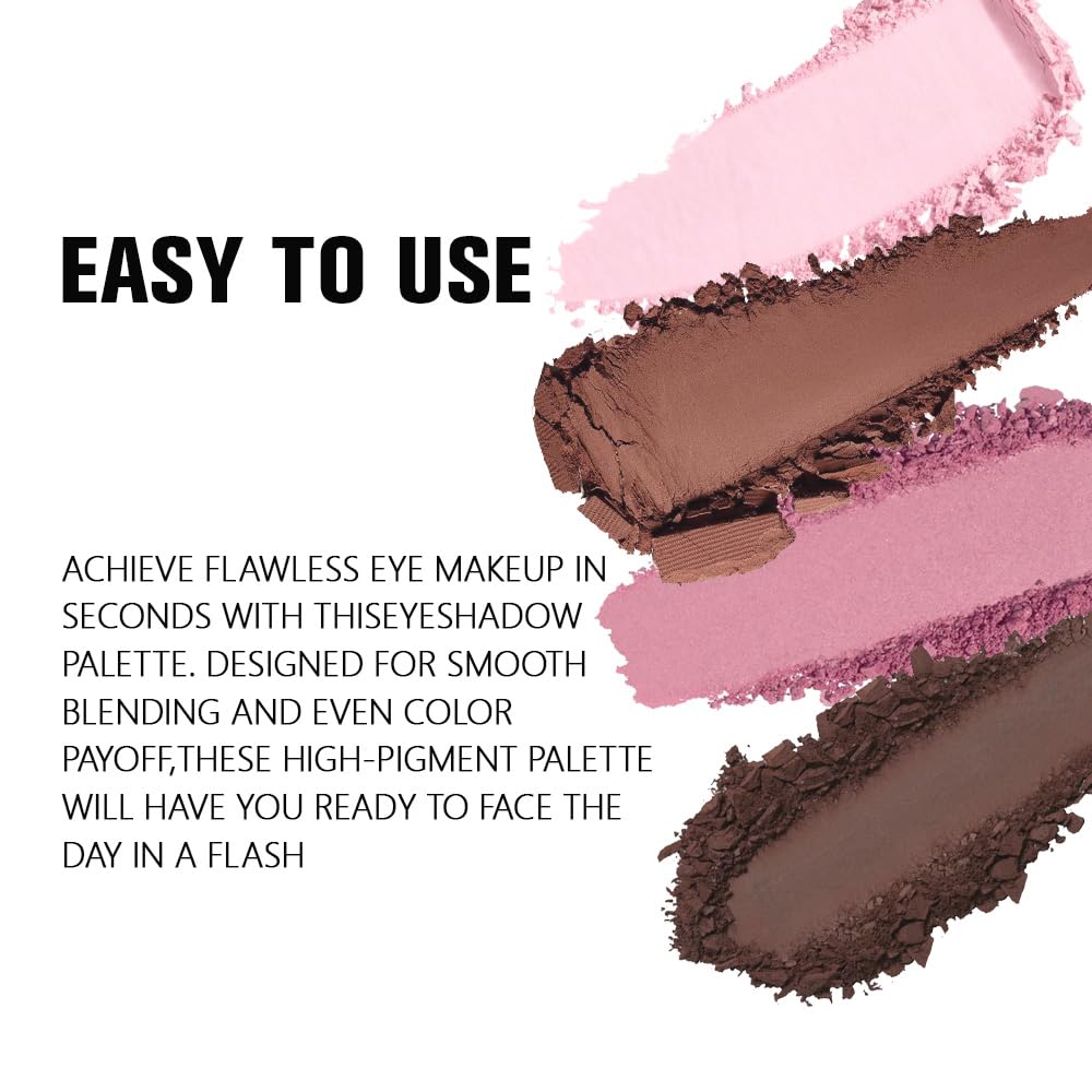 6 Color Eyeshadow Makeup Palette, 6 Rose Gold Dark Brown Nude Black Coffee Champagne Gold Eyeshadows Palette, Everyday Matte Shimmer Finish Eye Makeup Beauty and Personal Care HHLTOH
