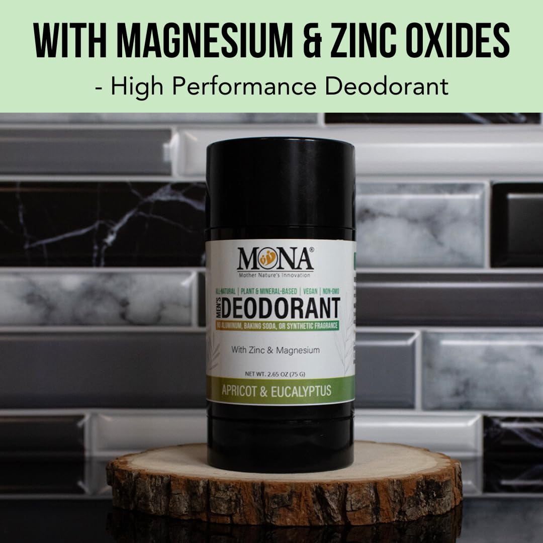All Natural Deodorant for Men Aluminum Free - Hypoallergenic Men's Deodrant, Magnesium Deodorant for Sensitive Skin - Absorbs Sweat - Won’t stain Beauty and Personal Care MONA