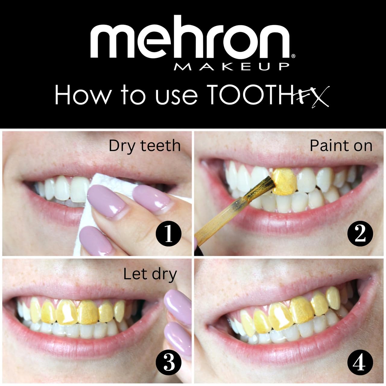 Mehron Makeup Tooth FX Gold | Temporary Tooth Paint | Perfect for Creating Gold Teeth SFX & Pirate Teeth Makeup for Halloween, Costume, Cosplay Beauty & Personal Care Mehron