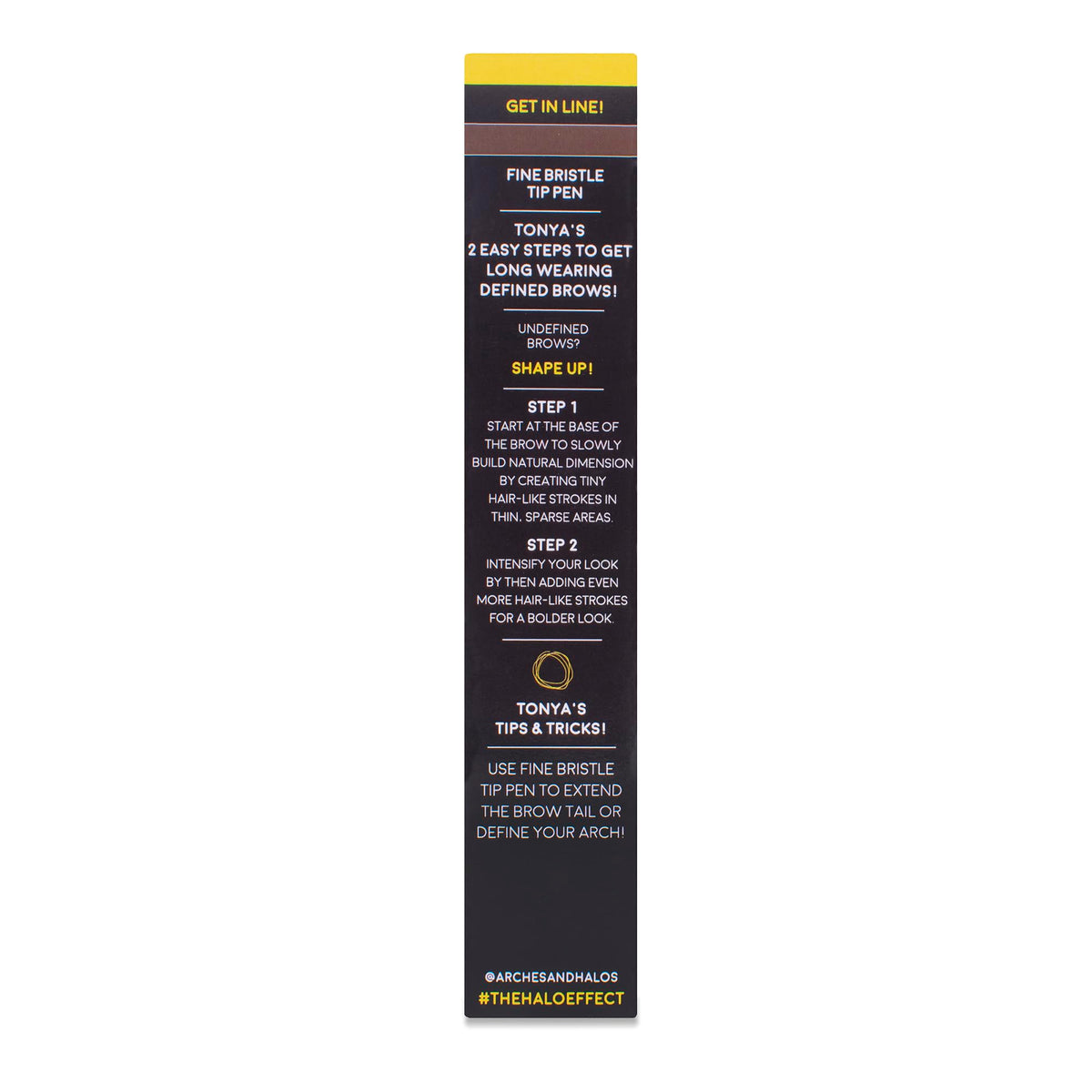 Arches and Halos Fine Bristle Tip Pen - Eyebrow Pencils for Women - Vegan Brow Pencil - Smudge-Proof, Buildable Formula - Dark Brown - 0.02 oz